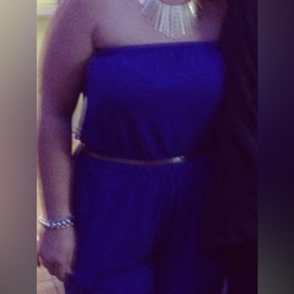 Royal blue detachable straps Jennifer Lopez jumpsuit - Picture 4 of 4